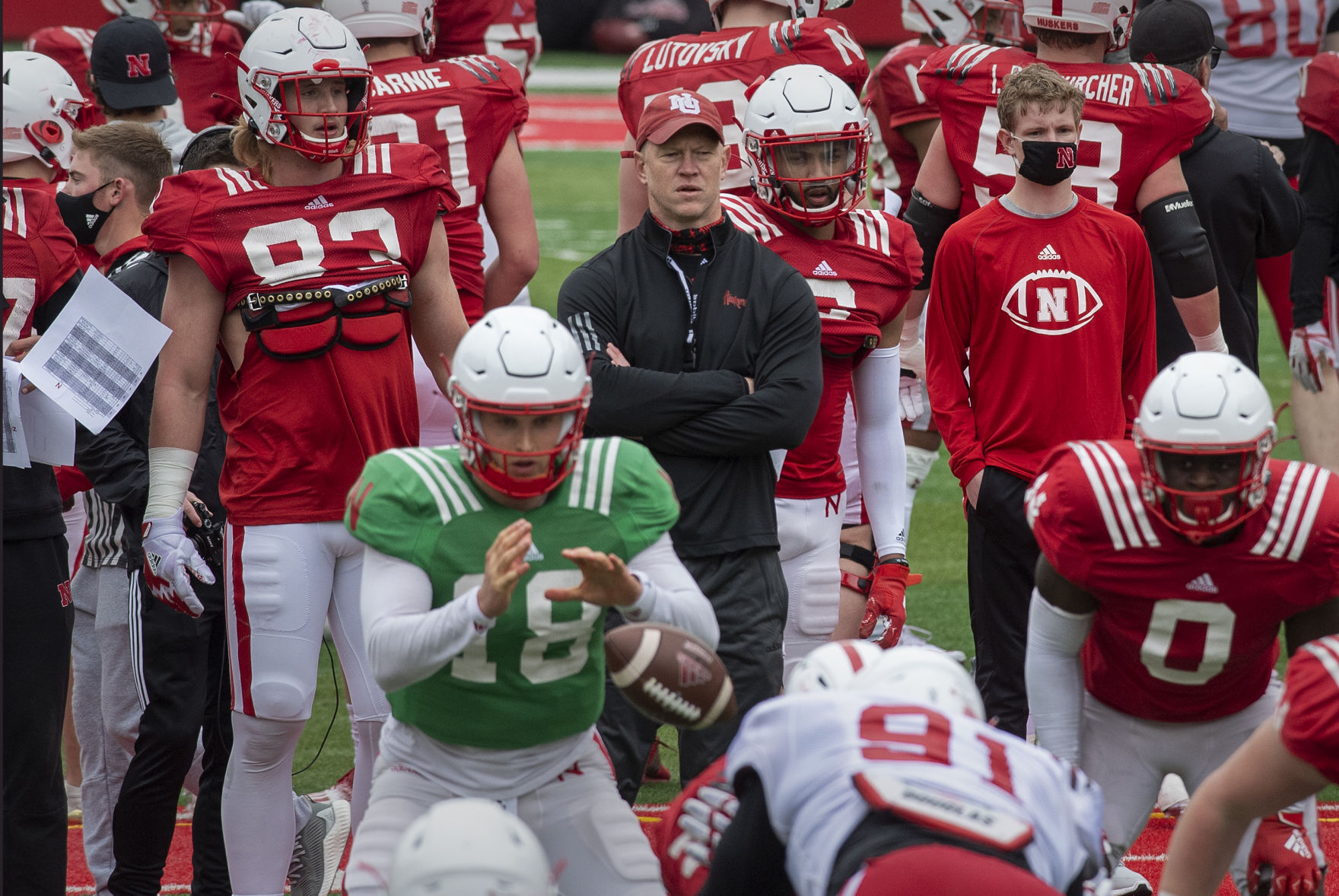Nebraska football practice, 4.17
